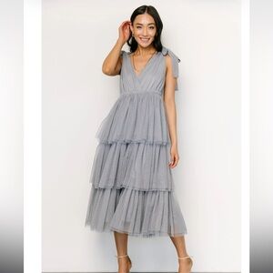 Baltic Born Tessa Tiered Tulle Tank Dress | Slate Blue - L